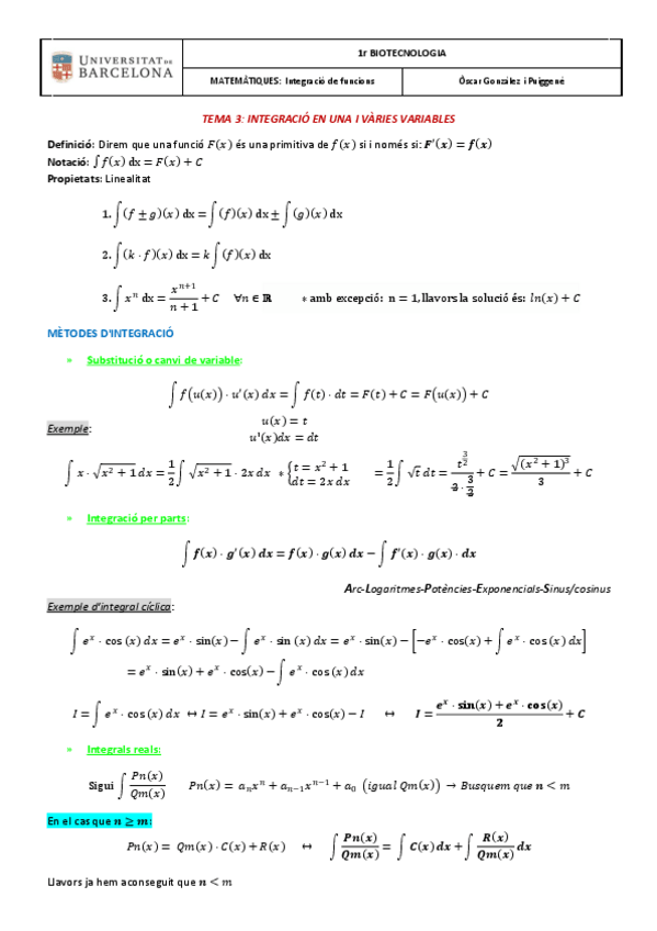 Miniatura del documento TEMA 3. INTEGRACIÓ EN UNA I VÀRIES VARIABLES.pdf
