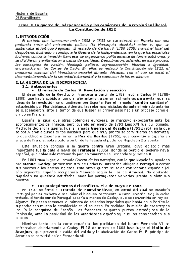 Miniatura del documento Tema-1COMPLETO-La-guerra-de-Independencia-y-los-comienzos-de-la-revolucion-liberal.docx