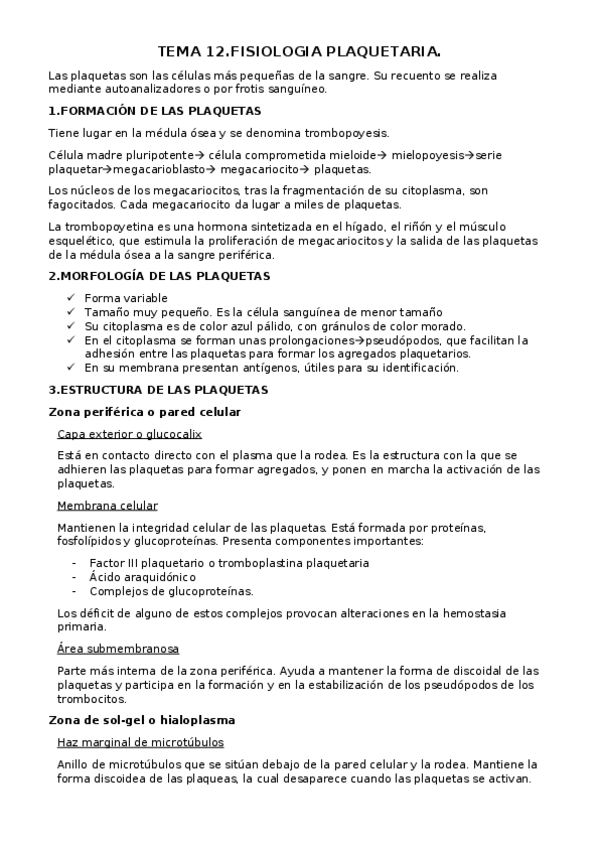 Miniatura del documento Fisiología plaquetaria