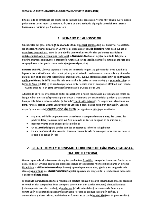 Miniatura del documento TEMA 5: LA RESTAURACIÓN (1875-1902)