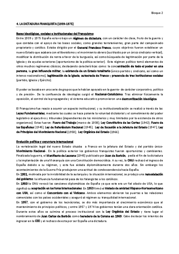 Miniatura del documento Dictadura franquista (Bloque 2)
