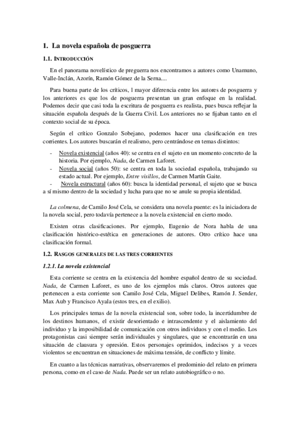 Miniatura del documento Novela de posguerra. Nada.docx