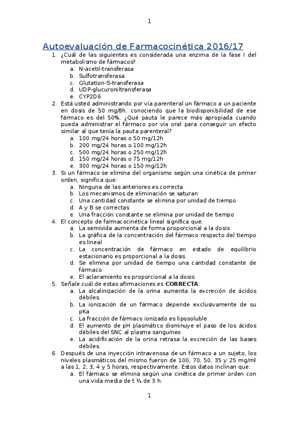 Miniatura del documento Autoevaluación de Farmacocinética 2016.docx