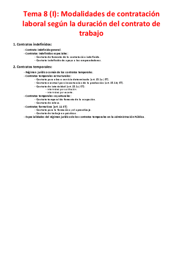 Miniatura del documento Tema 8 (I) - Modalidades de contratación laboral según la duración del contrato de trabajo.pdf