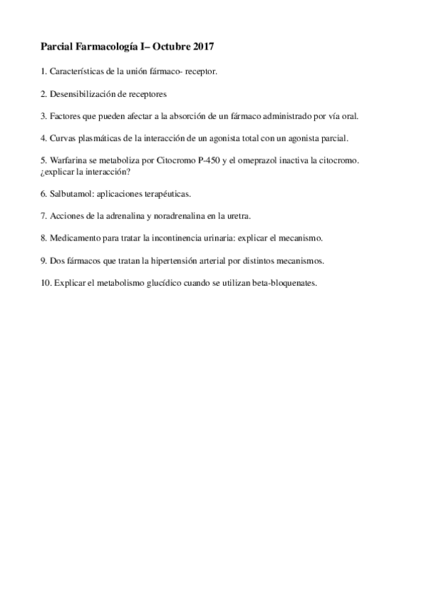 Miniatura del documento Parcial Farmacología I octubre 2017.odt