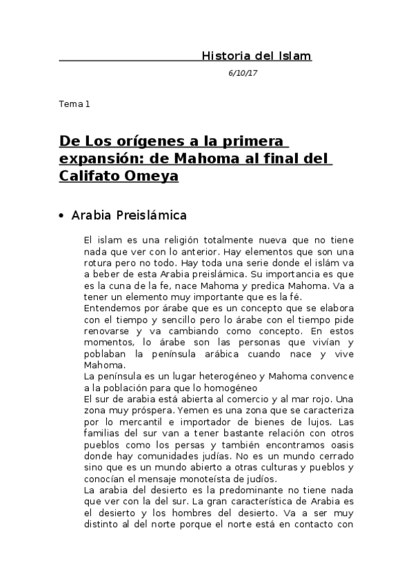 Miniatura del documento Tema 1- Islam.docx