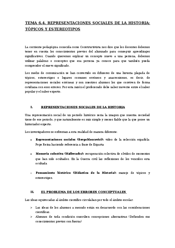 Miniatura del documento TEMA 6.4. REPRESENTACIONES SOCIALES DE LA HISTORIA. TÓPICOS Y ESTEREOTIPOS.docx