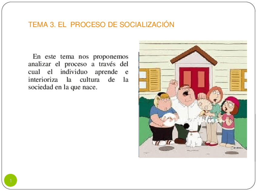 Miniatura del documento Tema 3. Proceso de socialización.ppt