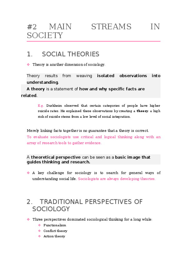 Miniatura del documento #2 MAIN STREAMS IN SOCIOLOGY.docx