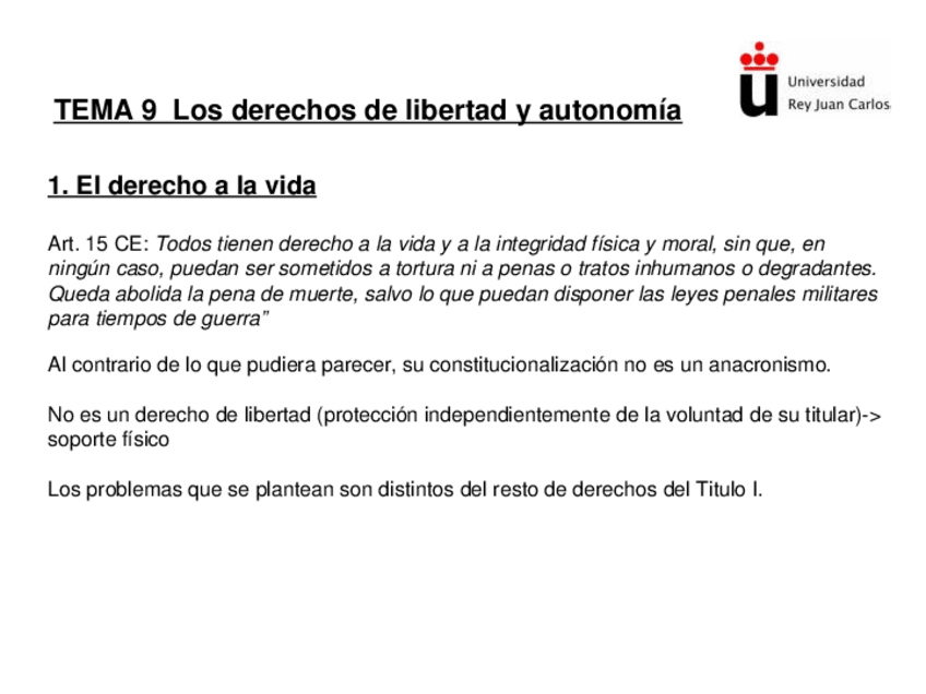 Miniatura del documento 9.- Los derechos de libertad y autonomía.ppt