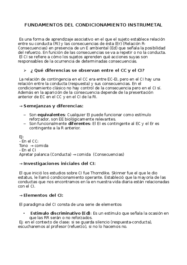 Miniatura del documento Tema 6. Condicionamiento Instrumental.odt