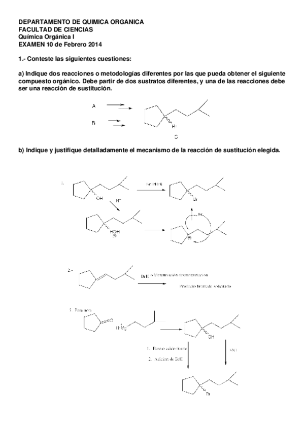 Miniatura del documento Examen QO I. Febrero 2014 (Examen 2).docx