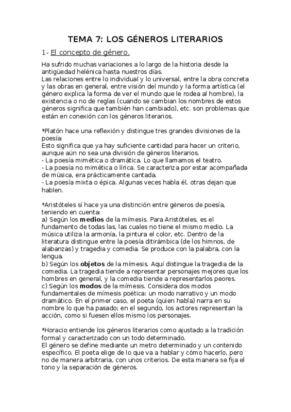 Miniatura del documento Tema 7 - Los géneros literarios..docx