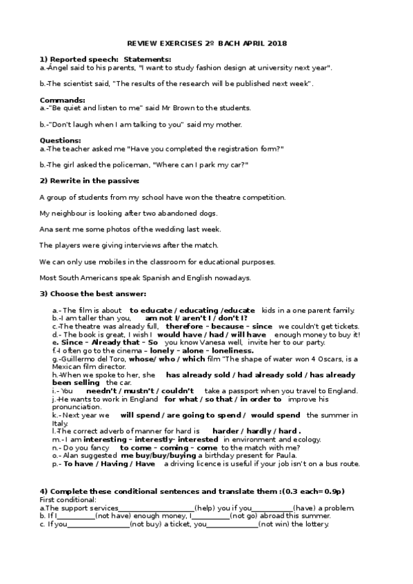 Miniatura del documento Review 2º bach April 2018.odt