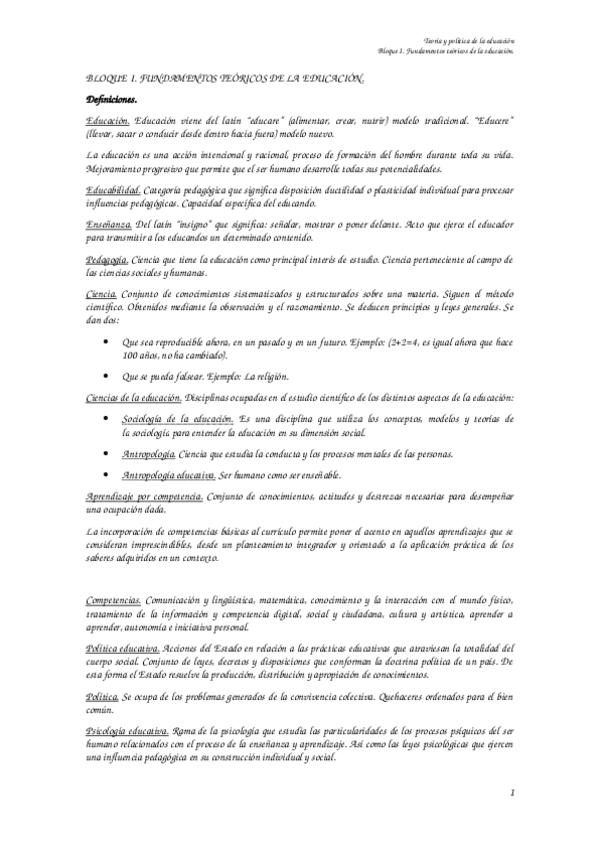 Miniatura del documento Bloque I - Fundamentos teóricos de la educación.docx