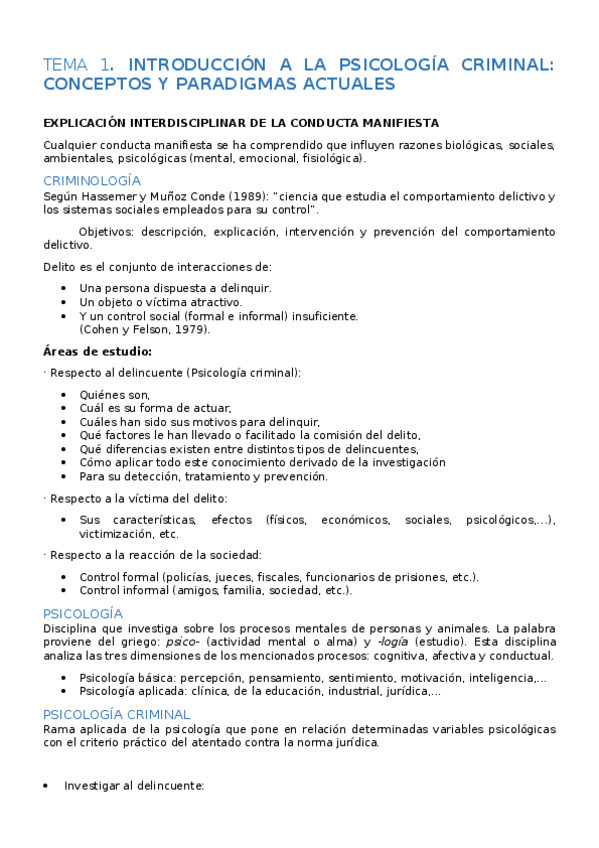 Miniatura del documento TEMARIO PSICOLOGÍA CRIMINAL I.docx