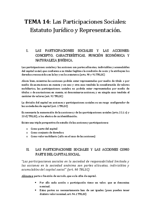 Miniatura del documento TEMA 14. Las Participaciones Sociales Estatuto Jurídico y Representación.pdf