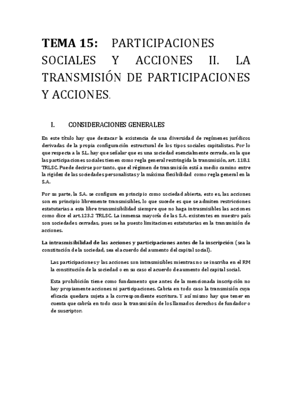 Miniatura del documento TEMA 15. LA TRANSMISIÓN DE PARTICIPACIONES Y ACCIONES.pdf
