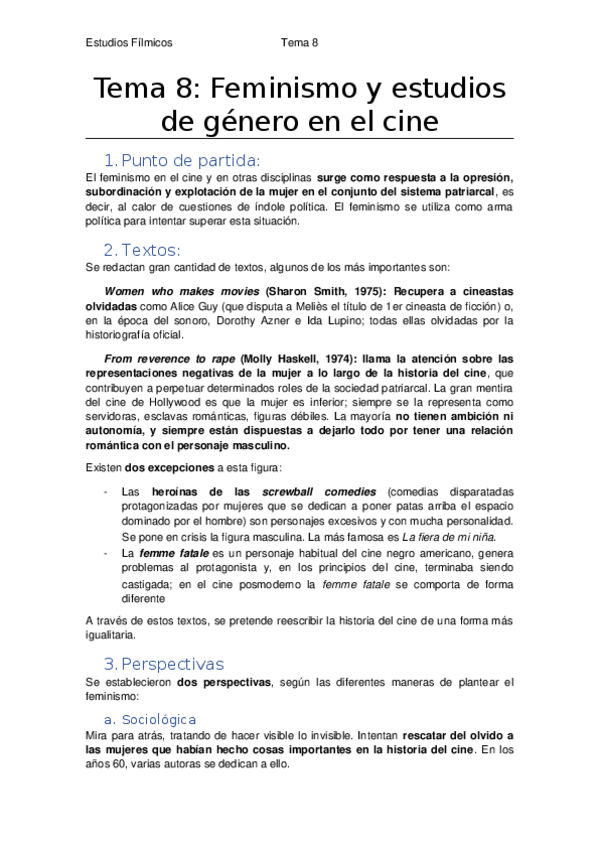 Miniatura del documento TEMA 9 - FEMINISMO Y ESTUDIOS DE GÉNERO EN EL CINE.docx