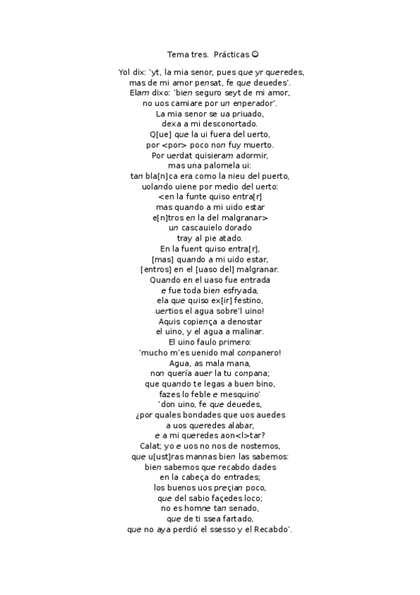 Miniatura del documento Tema tres. Práctica. Historia del Español.docx