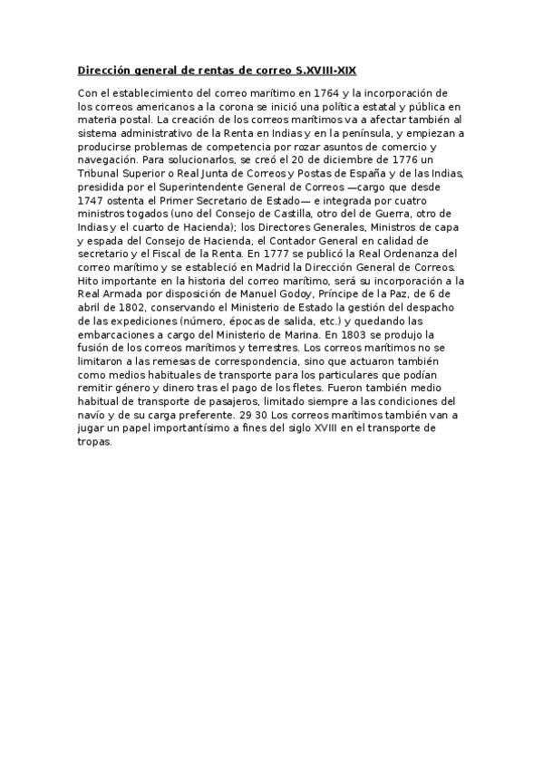 Miniatura del documento Direccion general de rentas de correo S.XVIII-XIX.docx