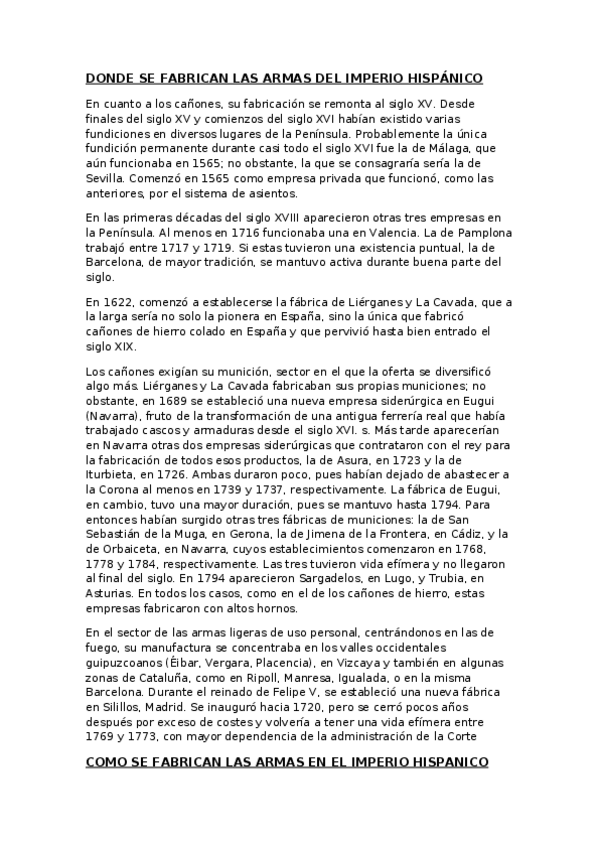 Miniatura del documento Donde y como se fabrican las armas del Imperio Hispánico.docx