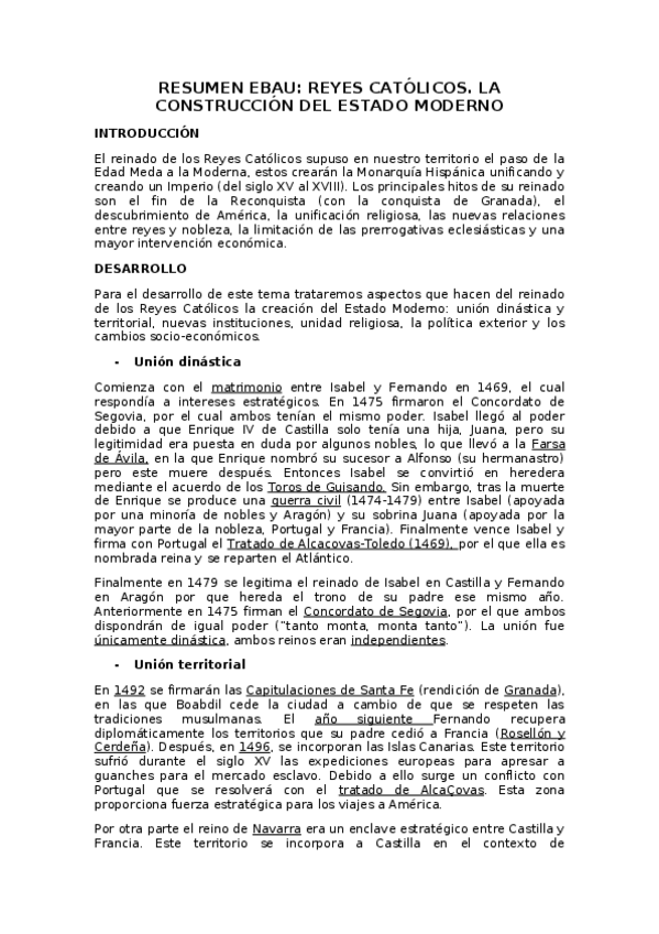 Miniatura del documento Reyes Católicos. La creación del Estado Moderno.docx