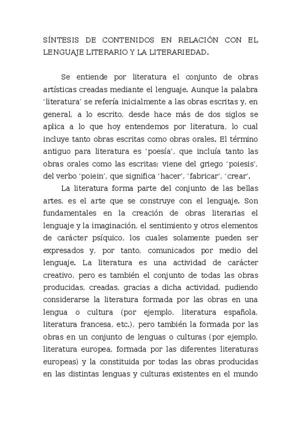 Miniatura del documento SÍNTESIS DE CONTENIDOS EN RELACIÓN CON EL LENGUAJE LITERARIO Y LA LITERARIEDAD.docx