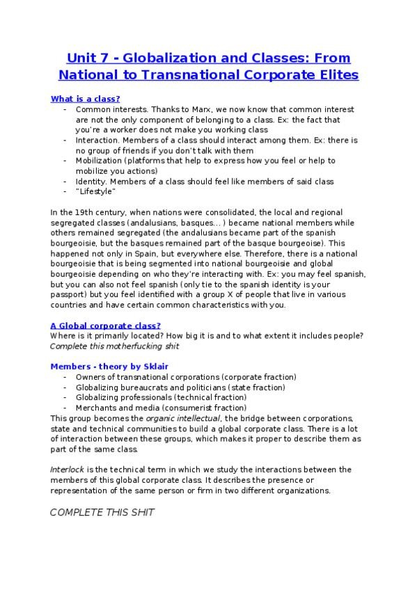Miniatura del documento Globalization and Classes_ From National to Transnational Corporate Elites.docx
