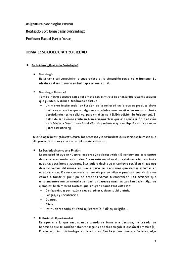 Miniatura del documento Tema 1 (Sociología y Sociedad) - Sociología Criminal.pdf