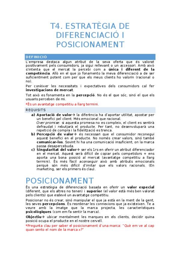Miniatura del documento T4- Estratègia de diferenciació i posicionament.docx