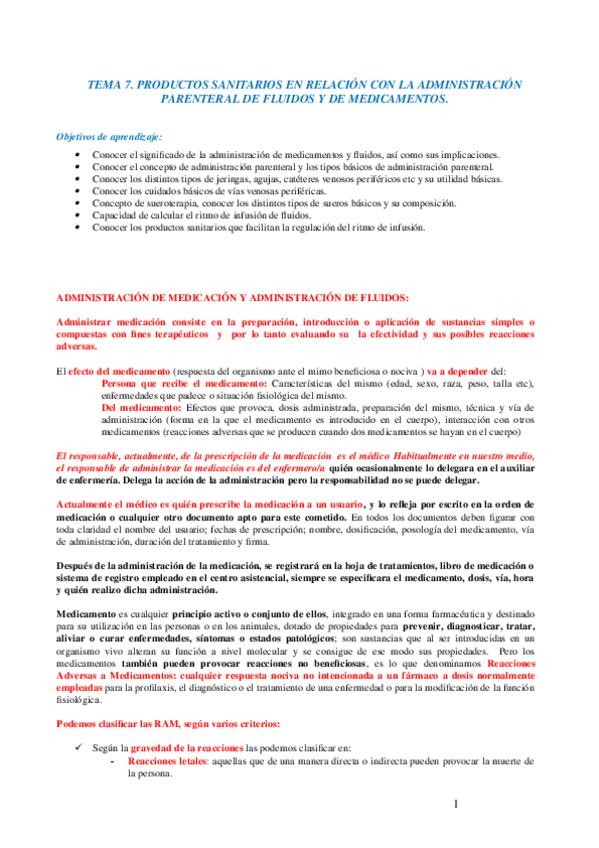 Miniatura del documento TEMA 7. PRODUCTOS SANITARIOS EN RELACIÓN CON LA ADMINISTRACIÓN PARENTERAL.doc