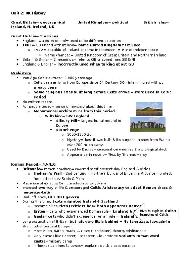 Miniatura del documento Unit 2 UK History.docx