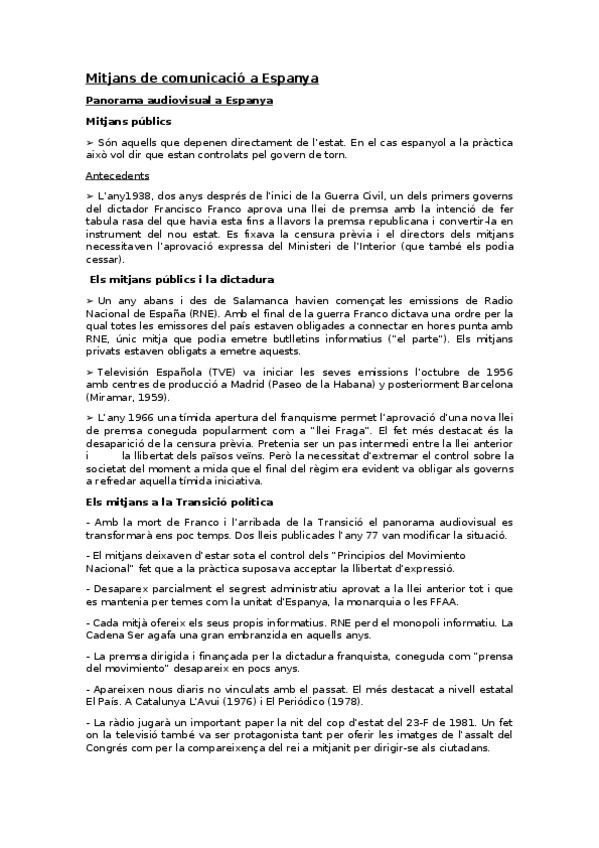 Miniatura del documento Mitjans de comunicació a Espanya (Teoria tema 2) (Recuperado automáticamente).docx