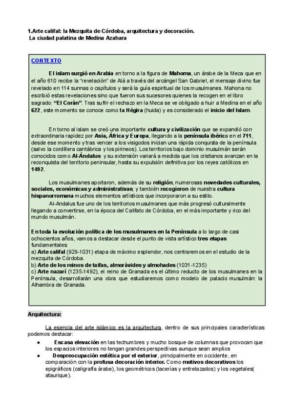 Miniatura del documento Arte-Hispanomusulman-1.-Arte-califal-la-mezquita-de-cordoba-y-Medina-Azahara..pdf