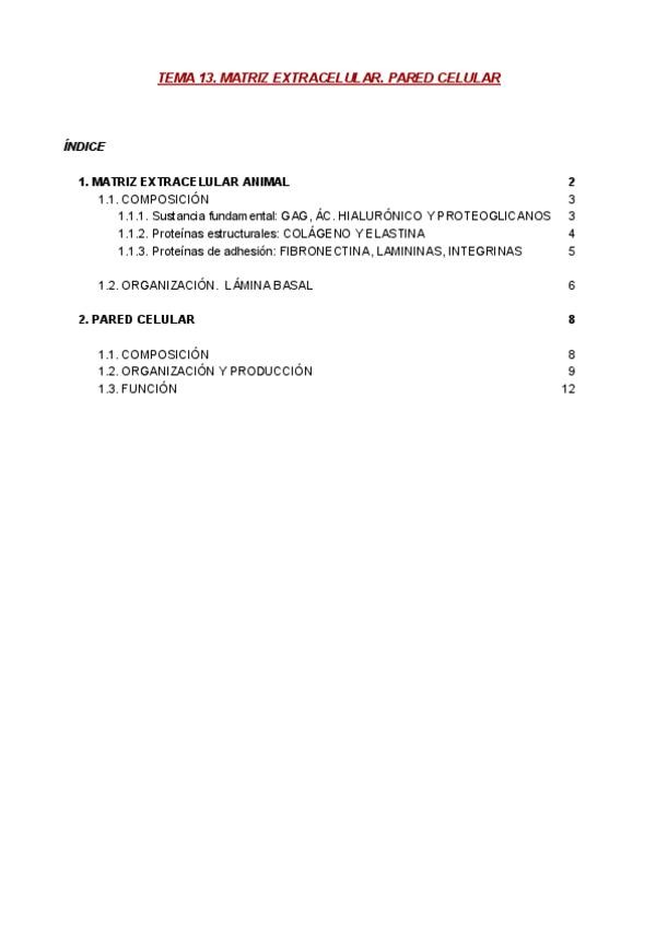 Miniatura del documento BC T13. Matriz extracelular. Pared celular.pdf