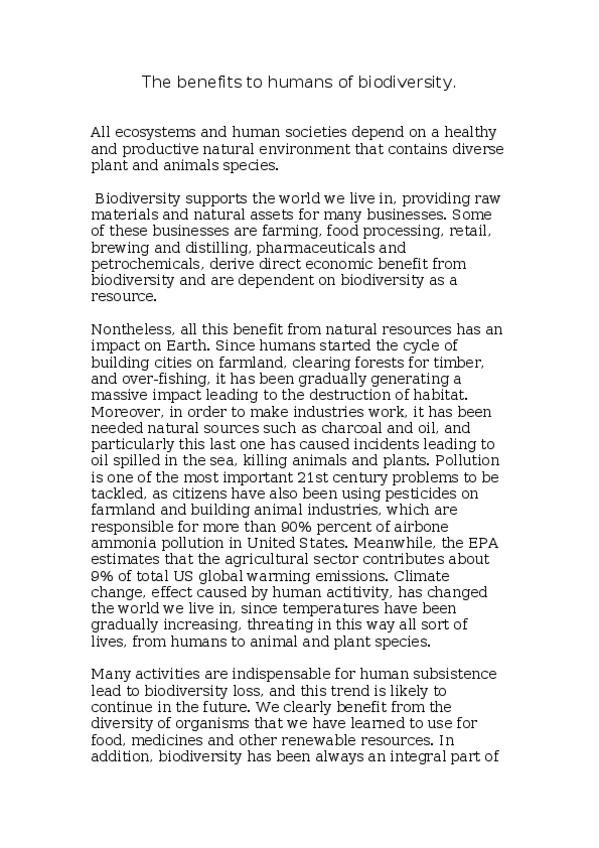 Miniatura del documento The benefits to humans of biodiversity.docx
