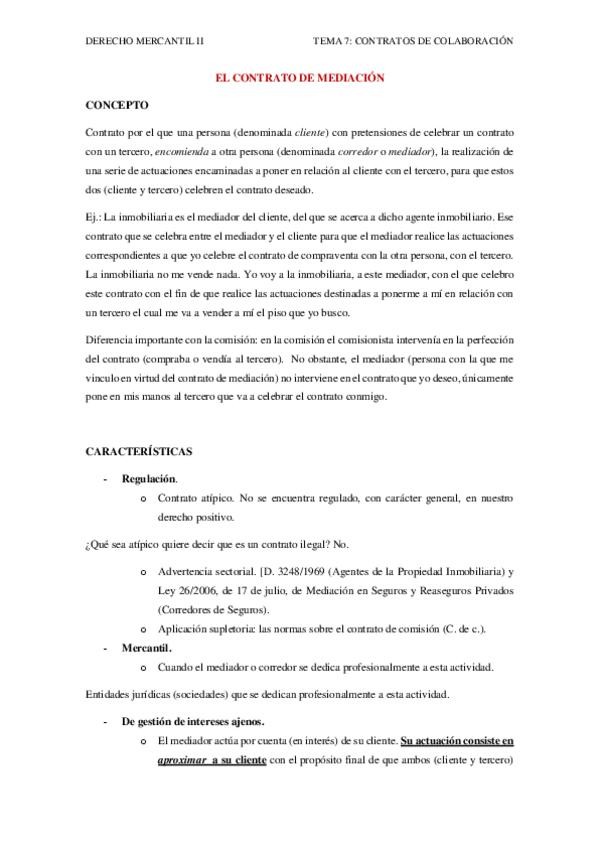 Miniatura del documento TEMA 7 (2ª PARTE) EL CONTRATO DE MEDIACIÓN.pdf