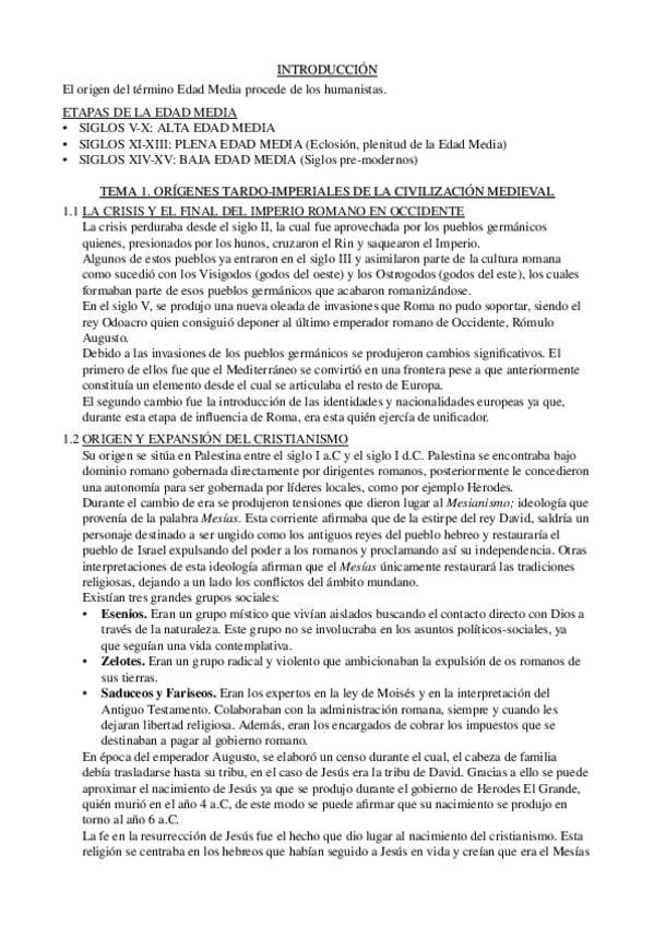 Miniatura del documento TEMARIO Hª MEDIEVAL.odt