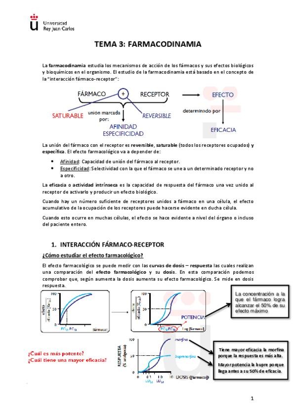 Miniatura del documento TEMA 3 - Farmacodinamia.pdf