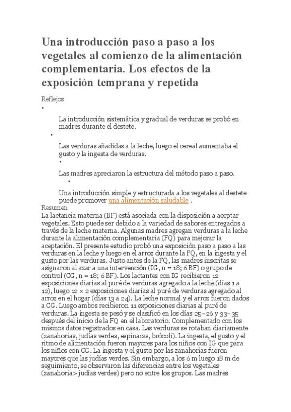 Miniatura del documento A step-by-step introduction to vegetables at the beginning of complementary feeding. The effects of early and repeated exposure.pdf