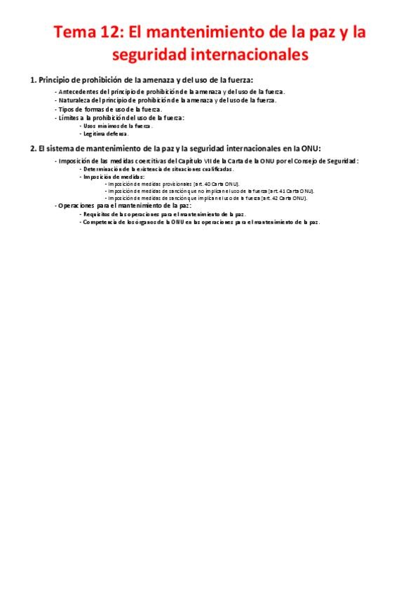 Miniatura del documento Tema 12 - El mantenimiento de la paz y la seguridad internacionales.pdf