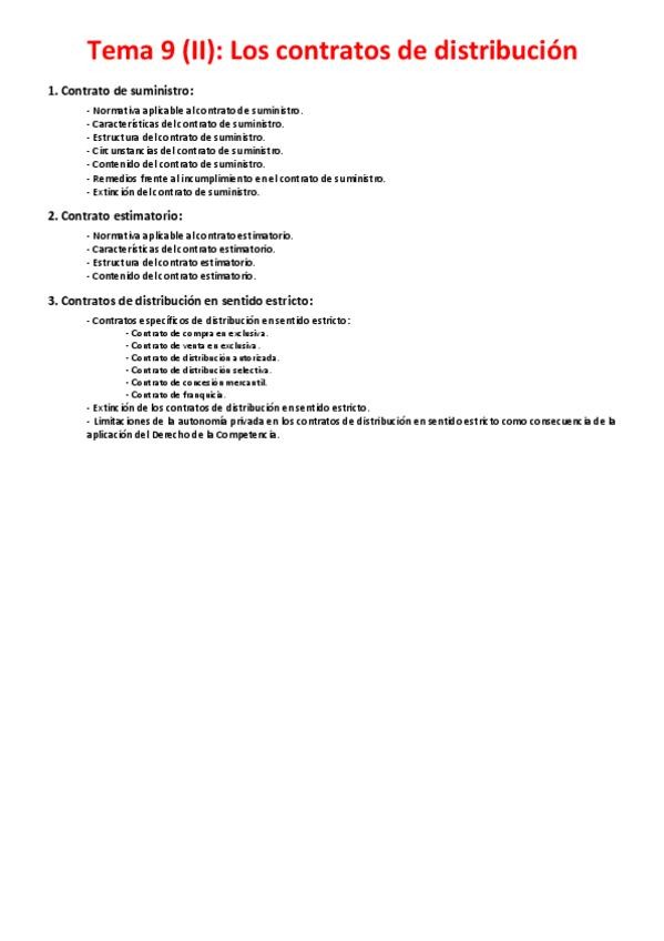 Miniatura del documento Tema 9 (II) - Los contratos de distribución.pdf
