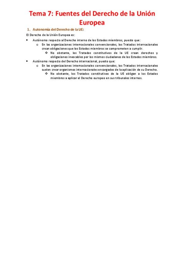 Miniatura del documento Tema 7 - Fuentes del Derecho de la Unión Europea.pdf