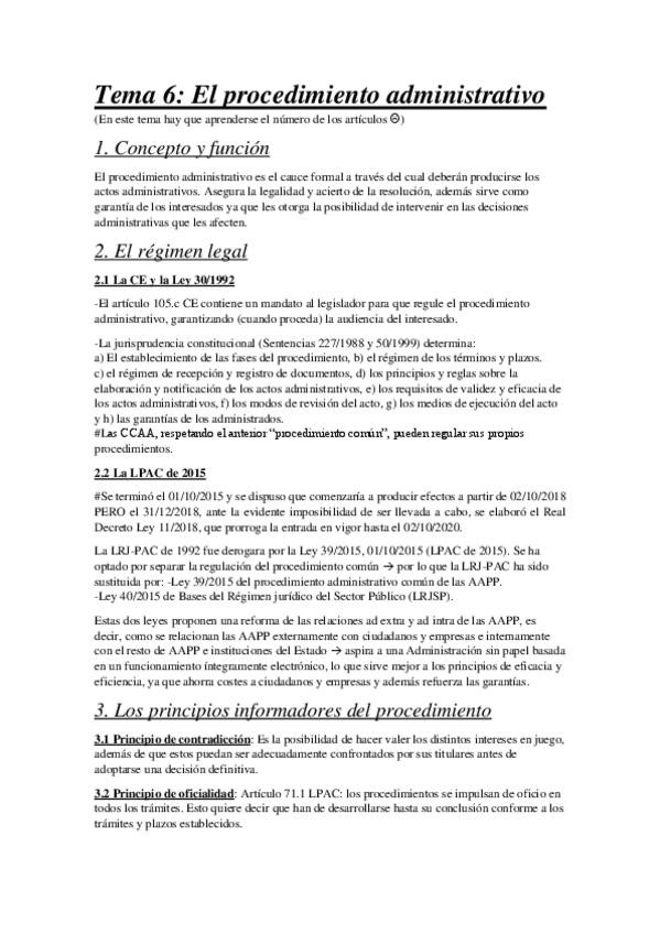 Miniatura del documento Tema 6 El procedimiento administrativo.pdf