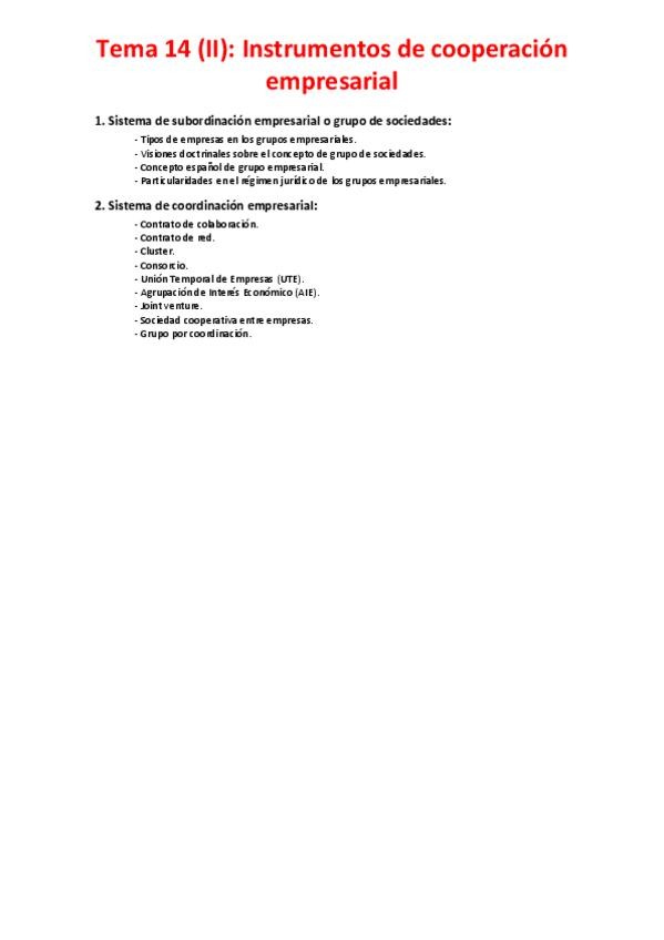 Miniatura del documento Tema 14 (II) - Instrumentos de cooperación empresarial.pdf