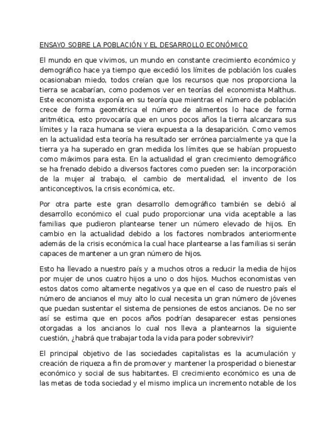 Miniatura del documento ENSAYO SOBRE LA POBLACIÓN Y EL DESARROLLO ECONÓMICO para wuolah.docx