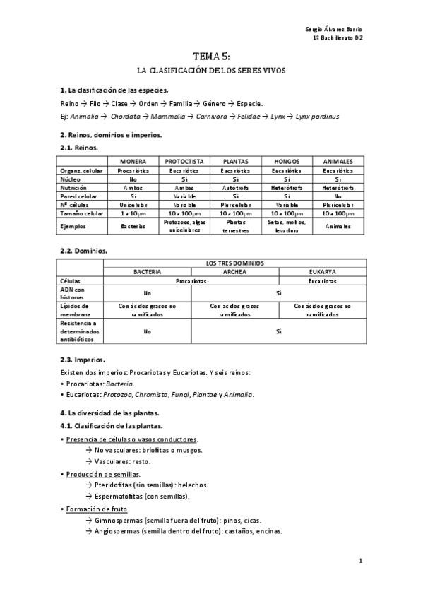 Miniatura del documento Tema 5: Clasificación seres vivos