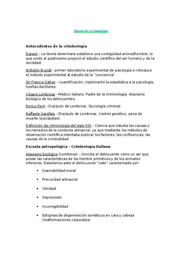 Miniatura del documento Tema 4 - Historia De La Criminología.docx
