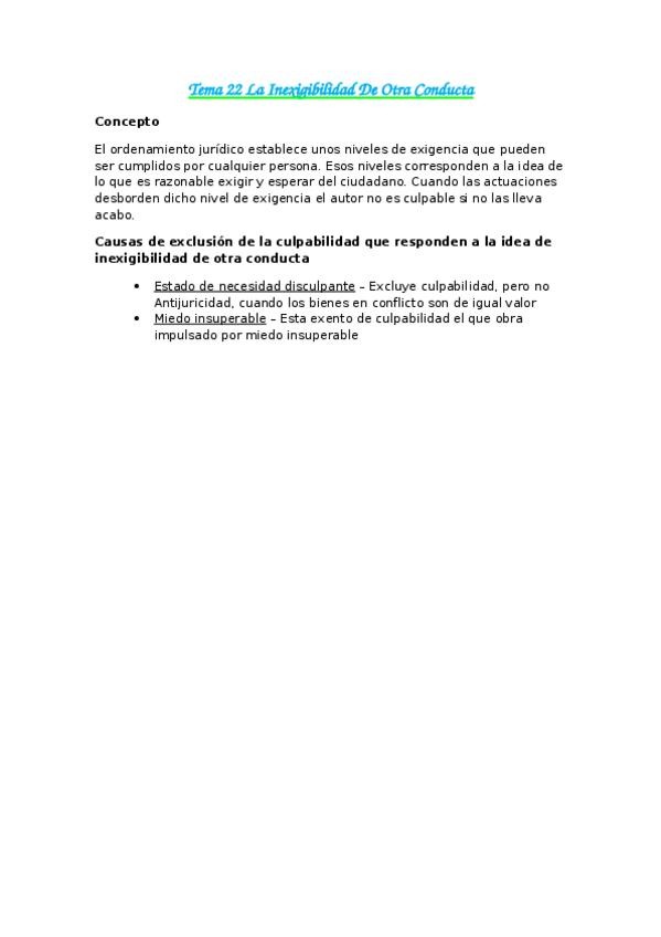 Miniatura del documento Tema 22 La Inexigibilidad De Otra Conducta.docx